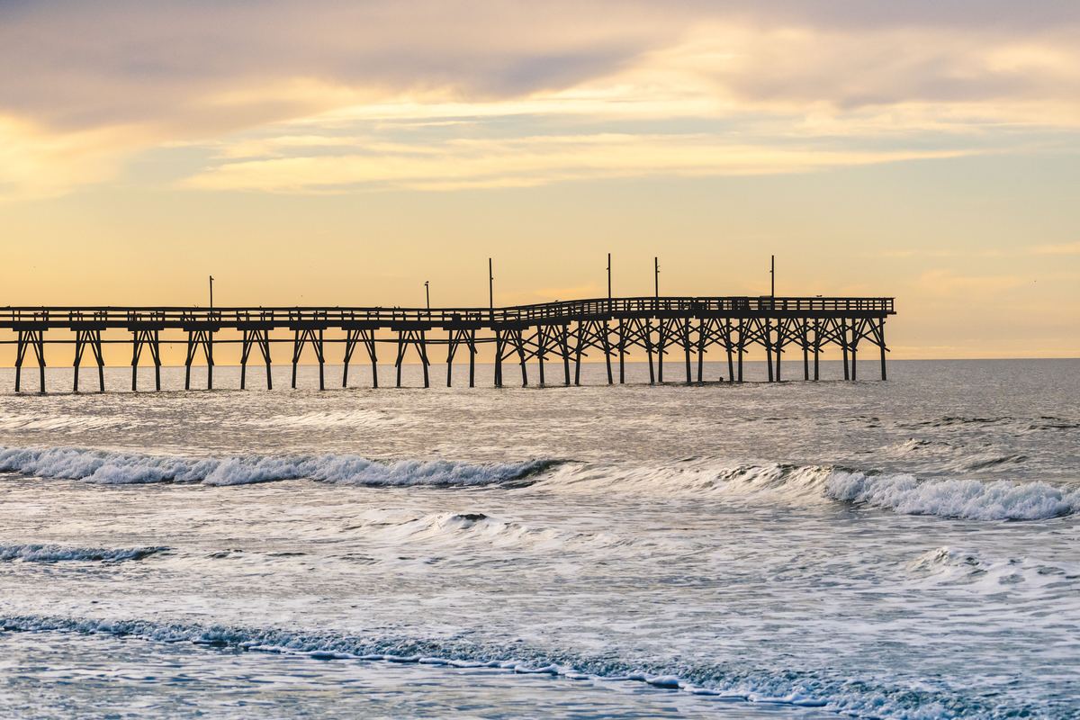 Fishing pier at sunrise on the Grand Strand